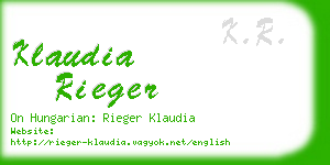 klaudia rieger business card